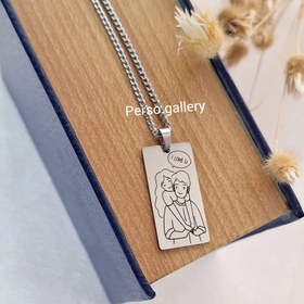 تصویر گردنبند حکاکی مستطیلی 