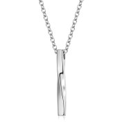 تصویر گردنبند مردانه مدل پیچ خورده رنگ نقره ای 