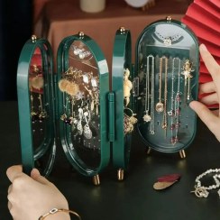 تصویر جا جواهری تاشو آینه‌دار مدل لوکس 