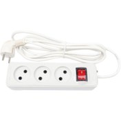 تصویر 3 خانه بدون ارت کلیدار با کابل 3 متری پارت الکتریک مدل شهاب PE2024 Part PE2024 Power Strip