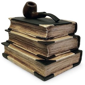 تصویر هولدر کتاب رزینی طرح "کتاب و پیپ" 