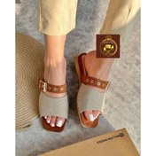 تصویر صندل زنانه کنفی سایز ۳۷ تا ۴۰ رنگ کرمی و قهوه ای 