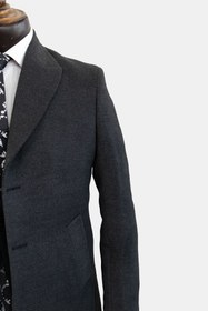 تصویر پالتو مردانه فوتر ذغالی دو دکمه 