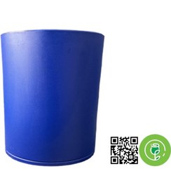 تصویر گلدان فلزی مدل استوانه چرخ دار رنگ آبی قطر دهانه 40 ارتفاع 60 