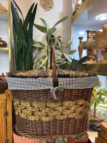 تصویر سبد پیک نیک حصیری مروار 