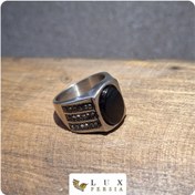 تصویر انگشتر استیل کلاسیک نقره ای 