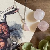 تصویر گردنبند ماه سنگ رزکوارتز Rose Quartz
