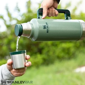 تصویر فلاسک استنلی مدل کلاسیک 1L - مشکی، سبز، قرمز Stanley Flask