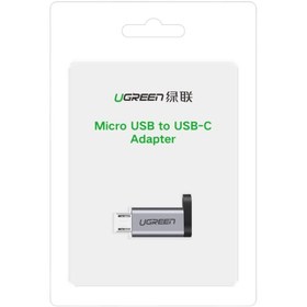 تصویر تبدیل USB-C به Micro USB یوگرین مدل US282 USB-C to Micro USB Adapter UGREEN US282 Grey