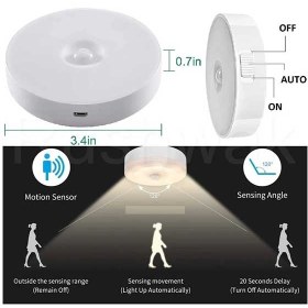 تصویر چراغ مگنتی سقفی و دیواری سنسوردار شارژی Ceiling and wall magnet lamp with rechargeable sensor