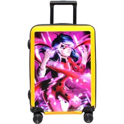 تصویر چمدان کودک دخترانه کفشدوزک سایز ۲۰ رنگ زرد 