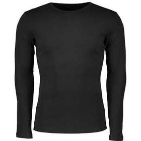 تصویر تی شرت مردانه سیاوود مدل CNECK-LS-B 32805 S0006 رنگ مشکی 