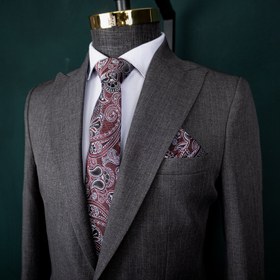 تصویر کت و شلوار طوسی دیپلمات محو فاستونی 