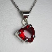 تصویر گردنبند نقره زنانه با سنگ یاقوت سرخ مدل G1022 