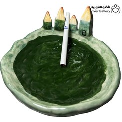 تصویر زیر سیگاری سرامیکی دست ساز کلبه 