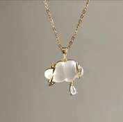 تصویر گردنبند طرح ابر کوارتز با جنس استیل 