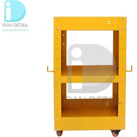 تصویر میز ترولی سه طبقه زرد مخصوص مراکز دیتیلینگ مدل Detailing Trolley 2075 