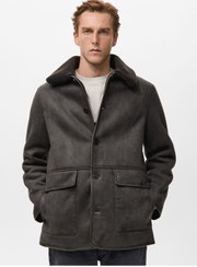 تصویر ژاکت مردانه قهوه ای منگوMANGO Man | 27021183 اورجینال 