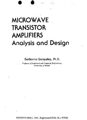 خرید و قیمت دانلود کتاب Microwave Transistor Amplifiers Analysis