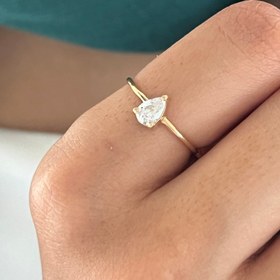 تصویر انگشتر نگین اشک سفید 