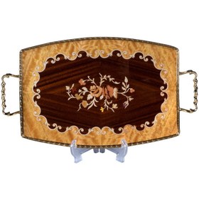 تصویر سینی چوبی معرق کد BO03 