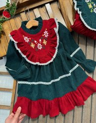 تصویر پیش‌نویس ۶۱ - تک رنگ سبز / مناسب سه سال پیراهن یلدایی درخشان