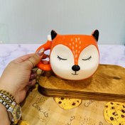 تصویر ماگ سرامیکی دست ساز طرح روباه 