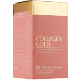 تصویر قرص ضد چروک و جوان کننده کلاژن گلد (Collagen Gold) شرکت توسعه طب آدریان بسته 60 عددی کلاژن گلد