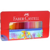 تصویر مداد رنگی فابرکاستل 100 رنگ جعبه فلز ا Fabercastell Fabercastell