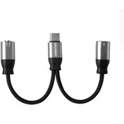 تصویر کابل تبدیل USB-C به AUX و USB-C مادگی کلومن مدل Koluman K-CA3 