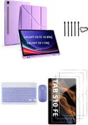 تصویر کاور تبلت قاب ORIGAMI SAMSUNG GALAXY TAB S10 FE + موس کیبورد نوک یدکی قلم S محافظ صفحه یاسی Covpor 