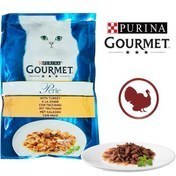 تصویر پوچ گربه گورمت طعم گوشت مرغ در سس 85 گرم GOURMET