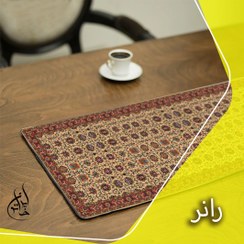 تصویر رانر مخمل لمینت دار (مخمل کوبیده) ایران خاتون طرح سنتی کد ۷۱ - ۱ 