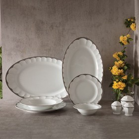 تصویر سرویس چینی 103 پارچه زرین ایساتیس پلاتینی Zarin Isatis Dinnerware Set -103 PCS