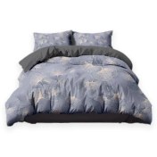 تصویر رو تختی وارادتی ترک طرح سفید سرمه ای کد 1009 