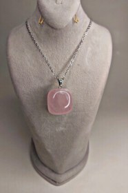 تصویر گردنبند سنگ رزکوارتز Rose Quartz
