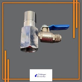 تصویر شیر و سه‌راه برنجی استیل بلند تصفیه آب 