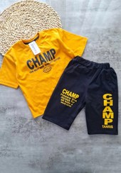 تصویر تیشرت شلوارک پسرونه جنس پنبه - سایز 