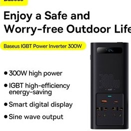 تصویر اینورتر برق 220 ولت بیسوس Baseus IGBT Power Inverter 300W CGNB010101 