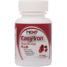 تصویر قرص ایزی آیرون پلاس نکست ساپلمنت ۳۰ عددی 