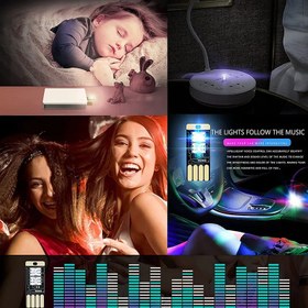 تصویر چراغ اتمسفر USB RGB کوچک برای خودرو و فضای داخلی — نور موزیکال و افکت دیسکو USB RGB LED Interior Atmosphere Decoration Light Sound Control