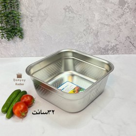 تصویر آبکش مربع استیل یونیک 