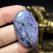 تصویر نگین سنگ طبیعی چاروئیت کلکسیونی معدنی کد k1214 