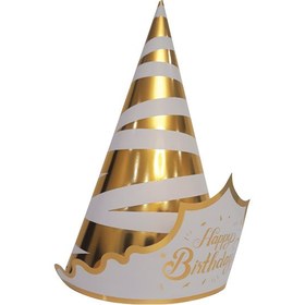 تصویر کلاه تولد طلایی تاج دار متالایز بسته ۶ عددی 
