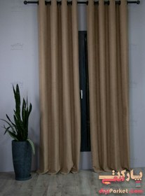 تصویر پرده پانچ کتان نسکافه ای Nescafe Linen Punch Curtain