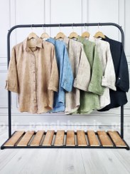 تصویر شومیز مانتویی گازوئیلی آستین پاکتی سایز آزاد 