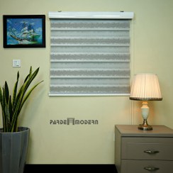 تصویر پرده زبرا طرح سایه طوسی کد 112016 