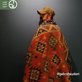 تصویر گلیم دستباف 4متری آنتیک مدل قشقایی کد 13789 antique qashqai kilim