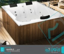 تصویر جکوزی ریتون مدل ماربل 5 نفره سایز 180*170*80 (بدون پانل با دو موتور) 