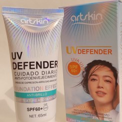 تصویر کرم ضد آفتاب رنگی ( کرم پودری ) آرت اسکین مدل UV defender spf60 